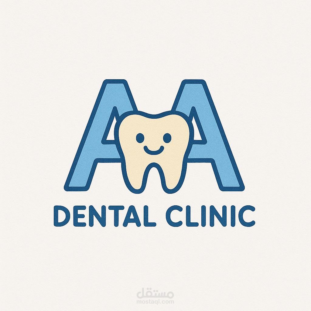 تصميم شعار (Logo) احترافي لعيادة أسنان – مكوّن من الحرفين A و A
