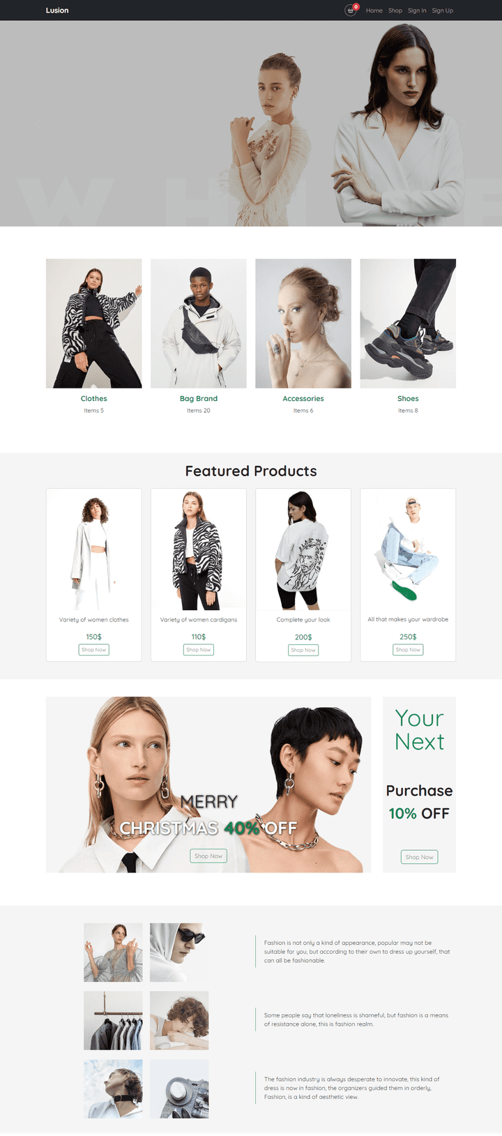 E-commerce with React.js