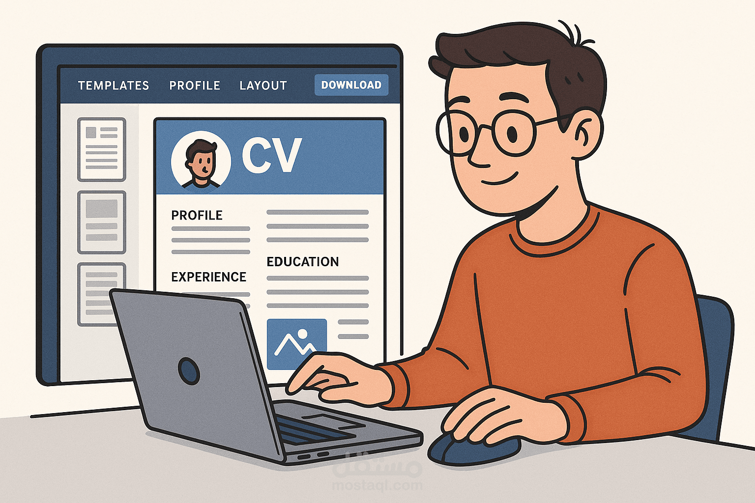 كاتب سي في (CV writer)