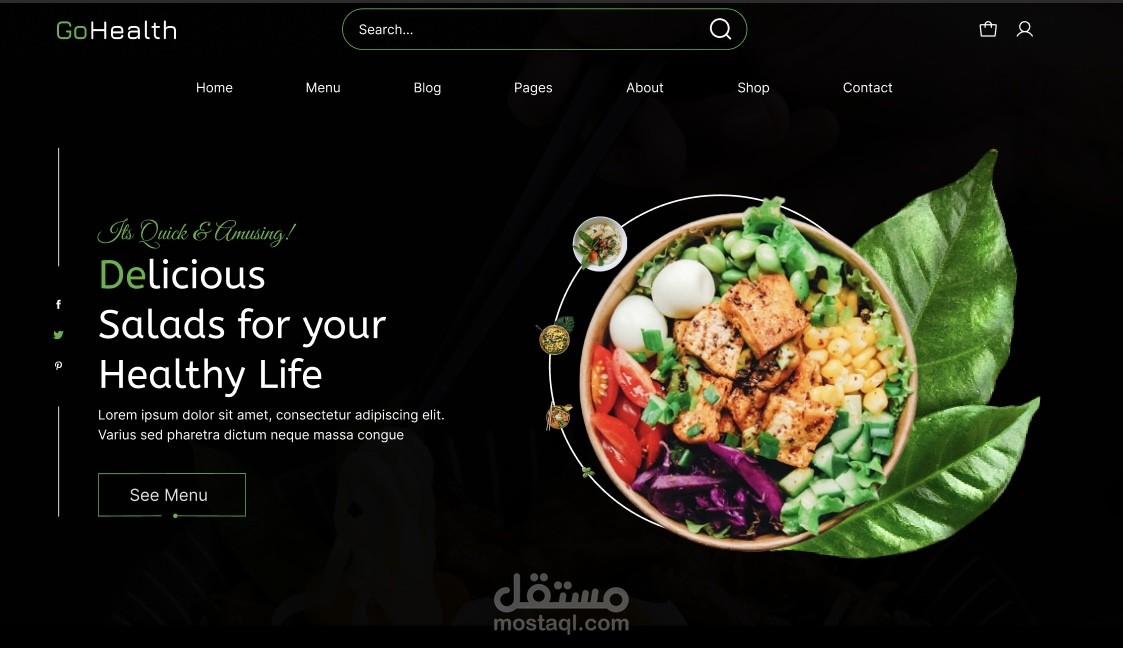 Healthy restaurant landing page