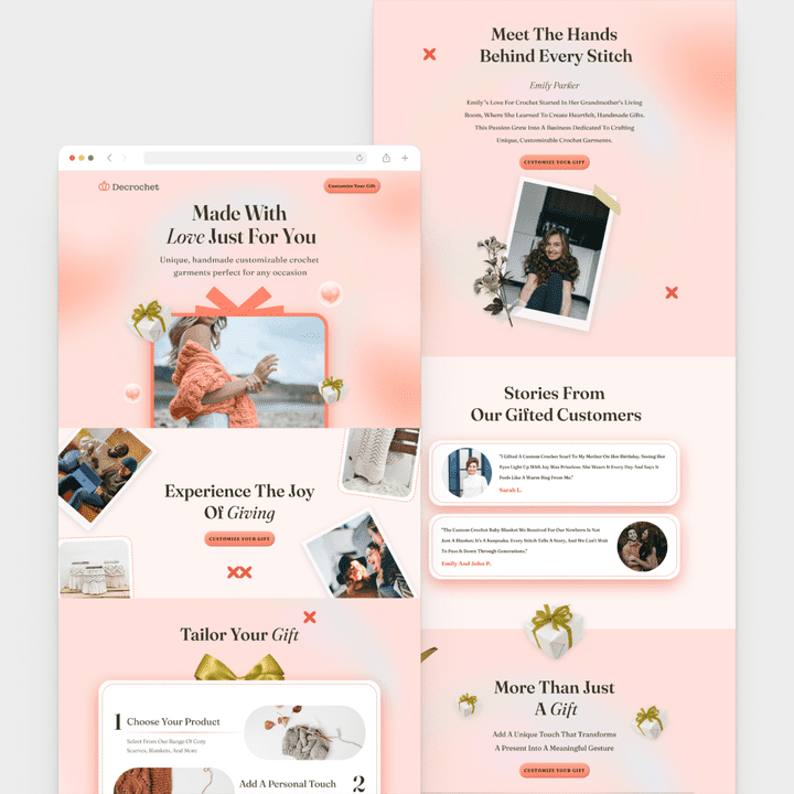 Landing page design