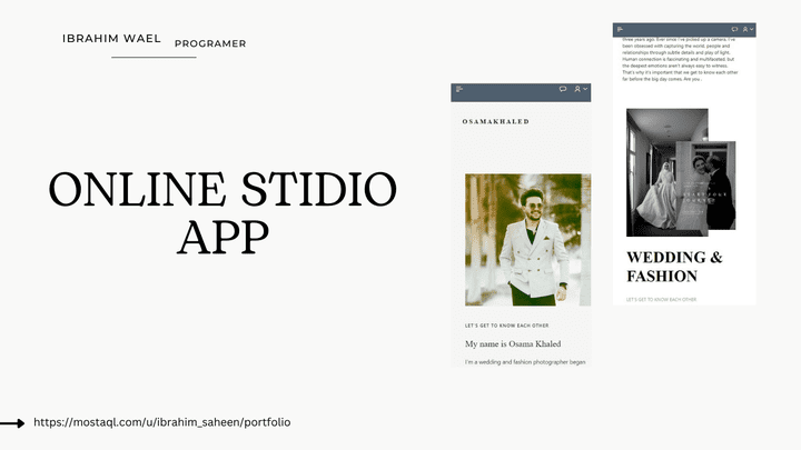 ONLINE STIDIO MOBILE APP (تطبيق إدارة ستوديو تصوير )