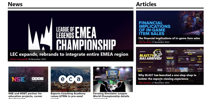 E-Sports news موقع خاص بال games ومجال ال esports وخصوصا التحديات والبطولات