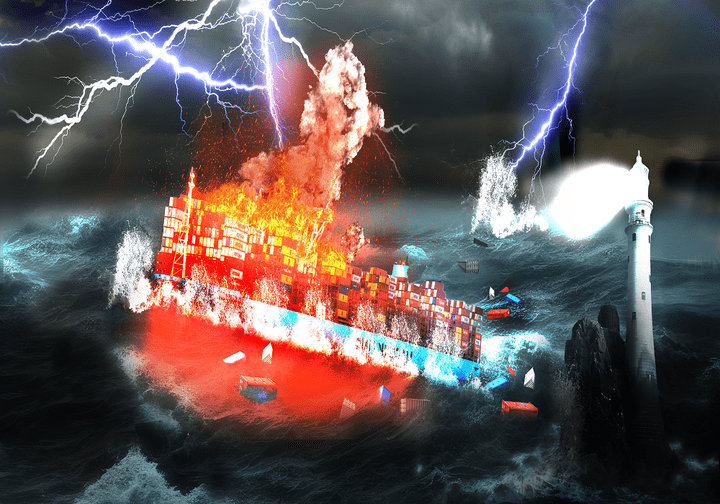 ship in the storm