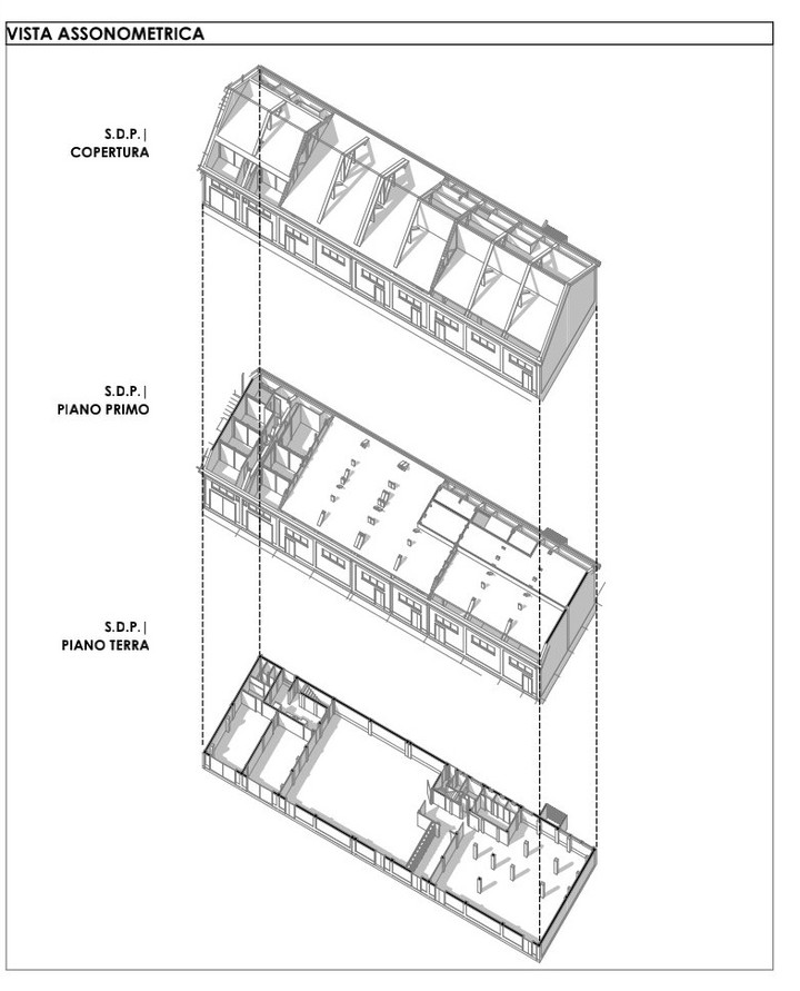 تصميم مبنى R+1 (15.50 م × 52.95 م) في 2D