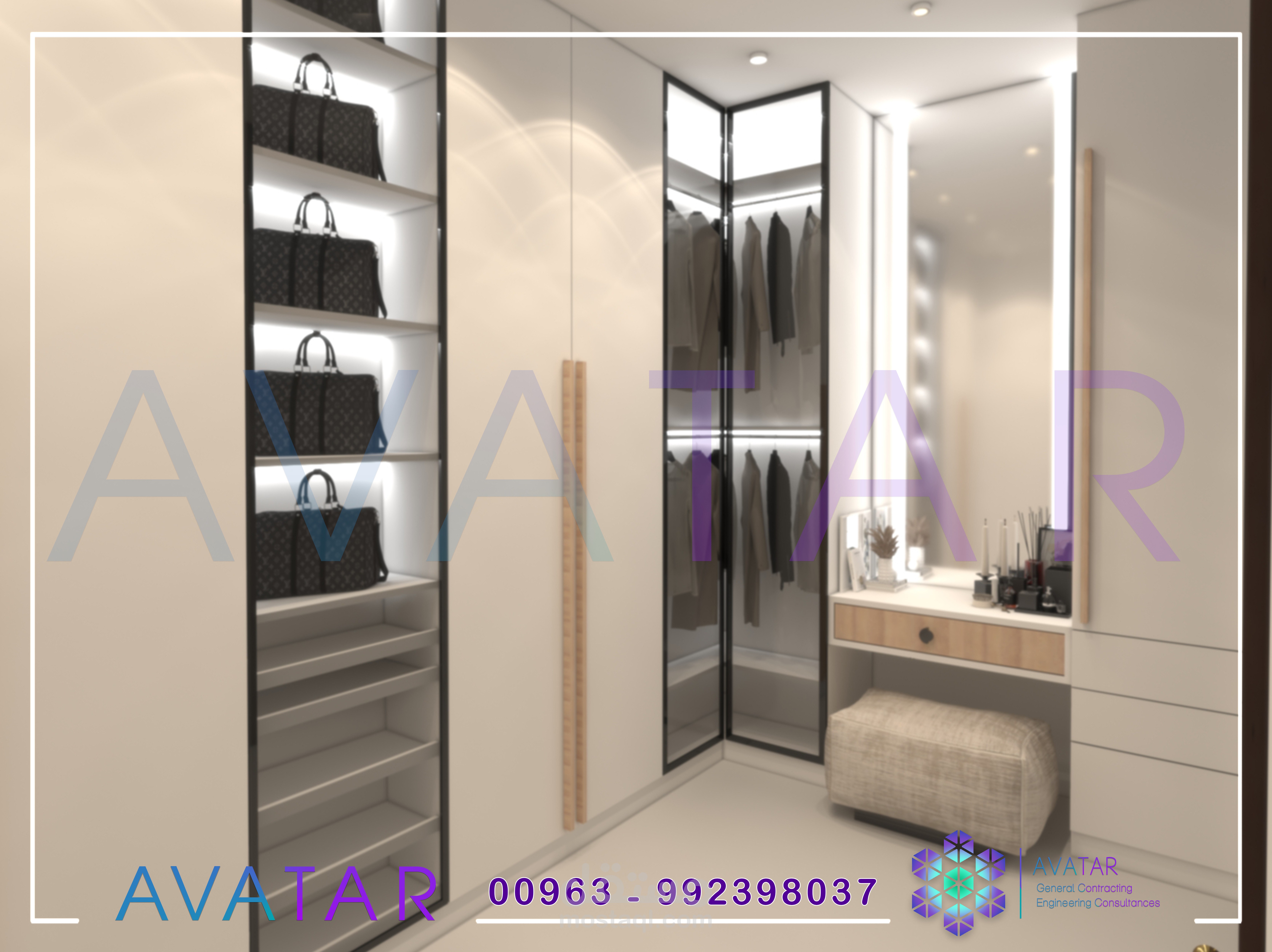 white Wardrobe design in UAE