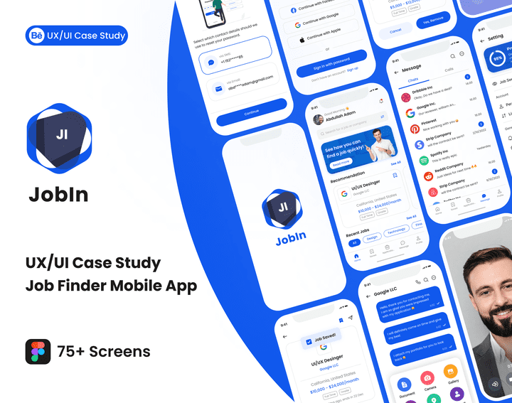 JobIn - UX/UI Case Study - Job Finder Application