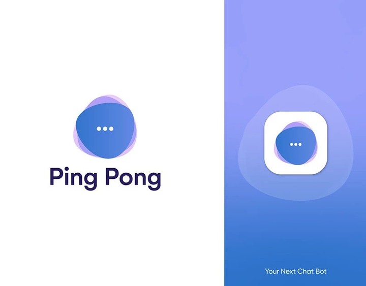 Ping Pong logo design, chat logo