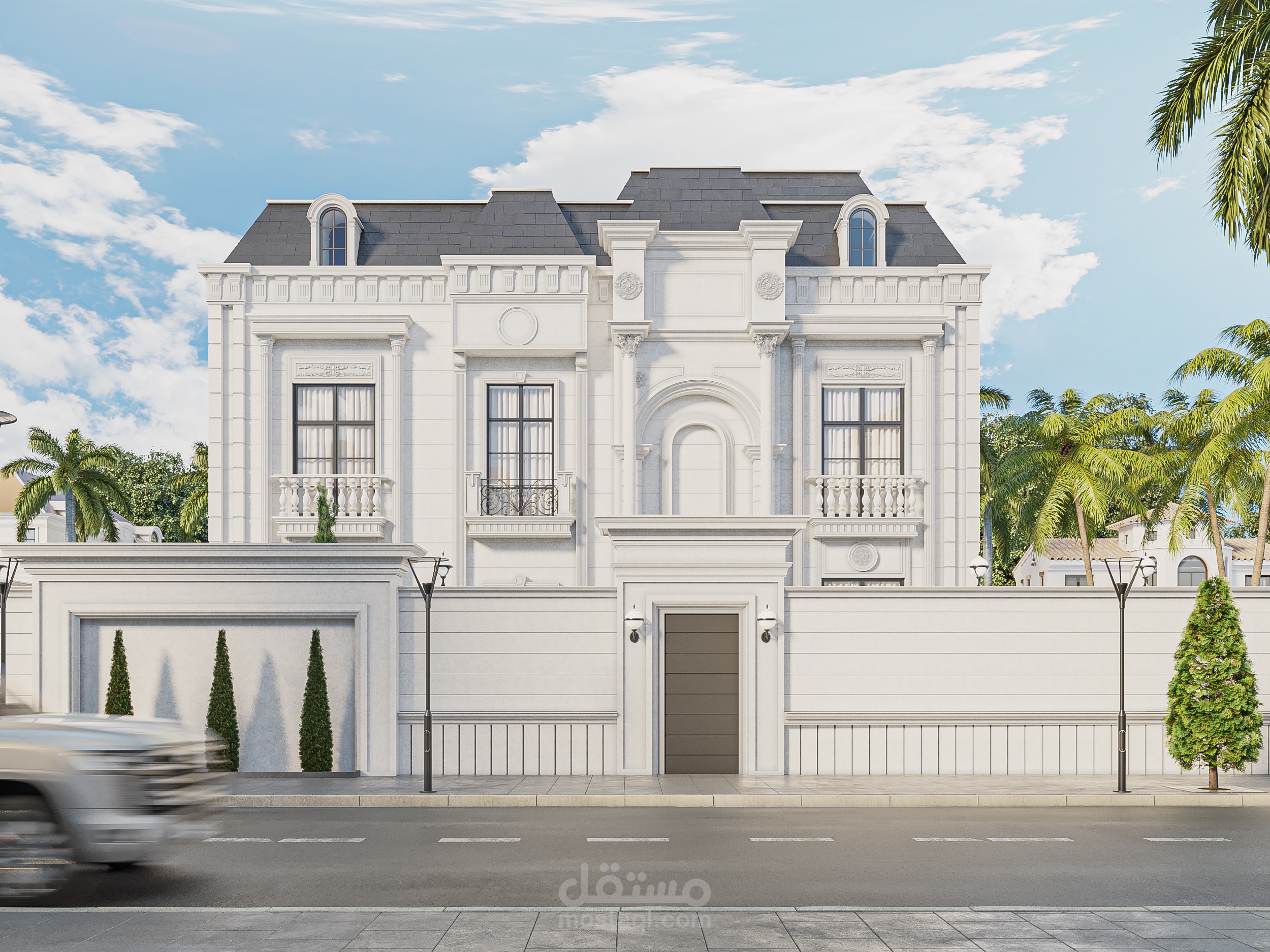 Our design and Visualization for french style villa in #saudiarabia