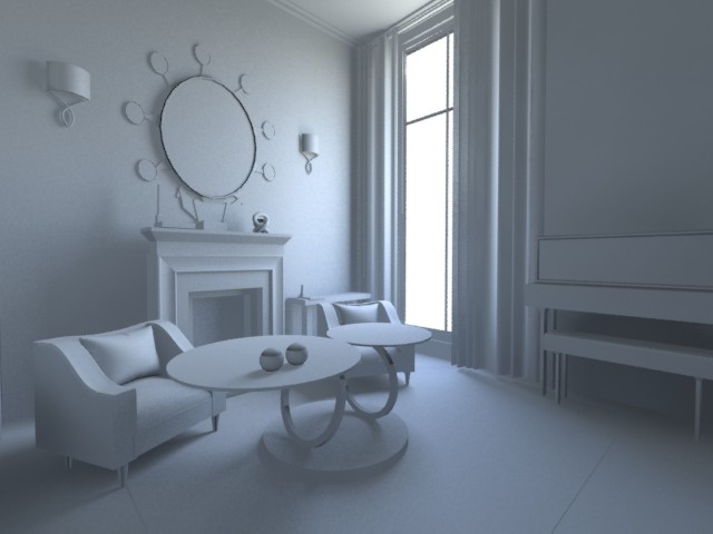 interior design - room ( clay render )