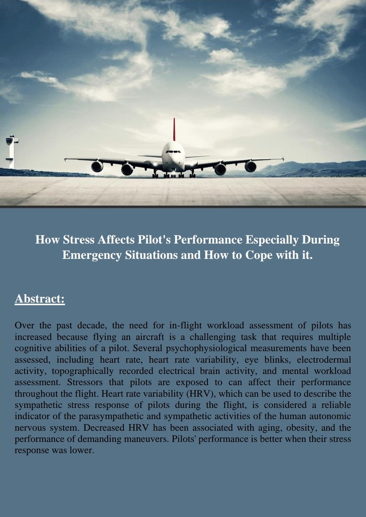 How stress can affect pilot's performance