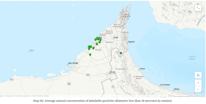 رسم خرائط وعمل Air Quality Analysis in, UAE___Story Map by AricGIS Program