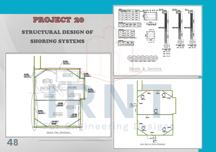 التصميم الانشائي لاعمال سند جوانب الحفر SHORING DESIGNS