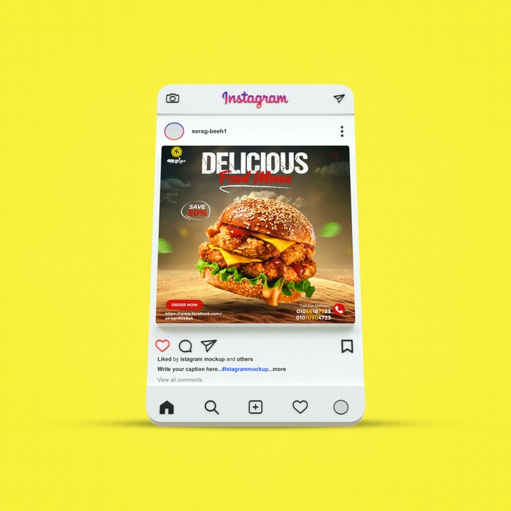 social media design - burger for serag- beeh1