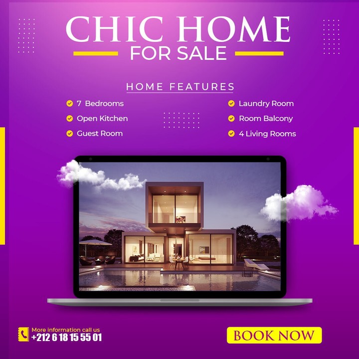 تصميم اعلان لمنزل أنيق design chic home