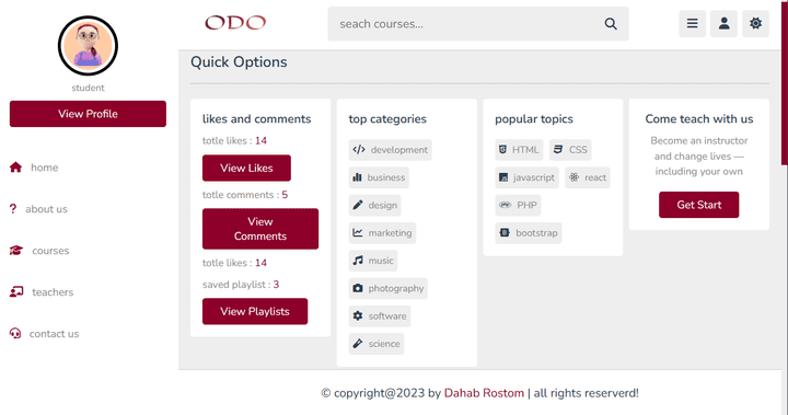 ODO e-learning website