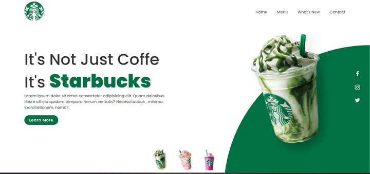 Starbucks landing page for fun project