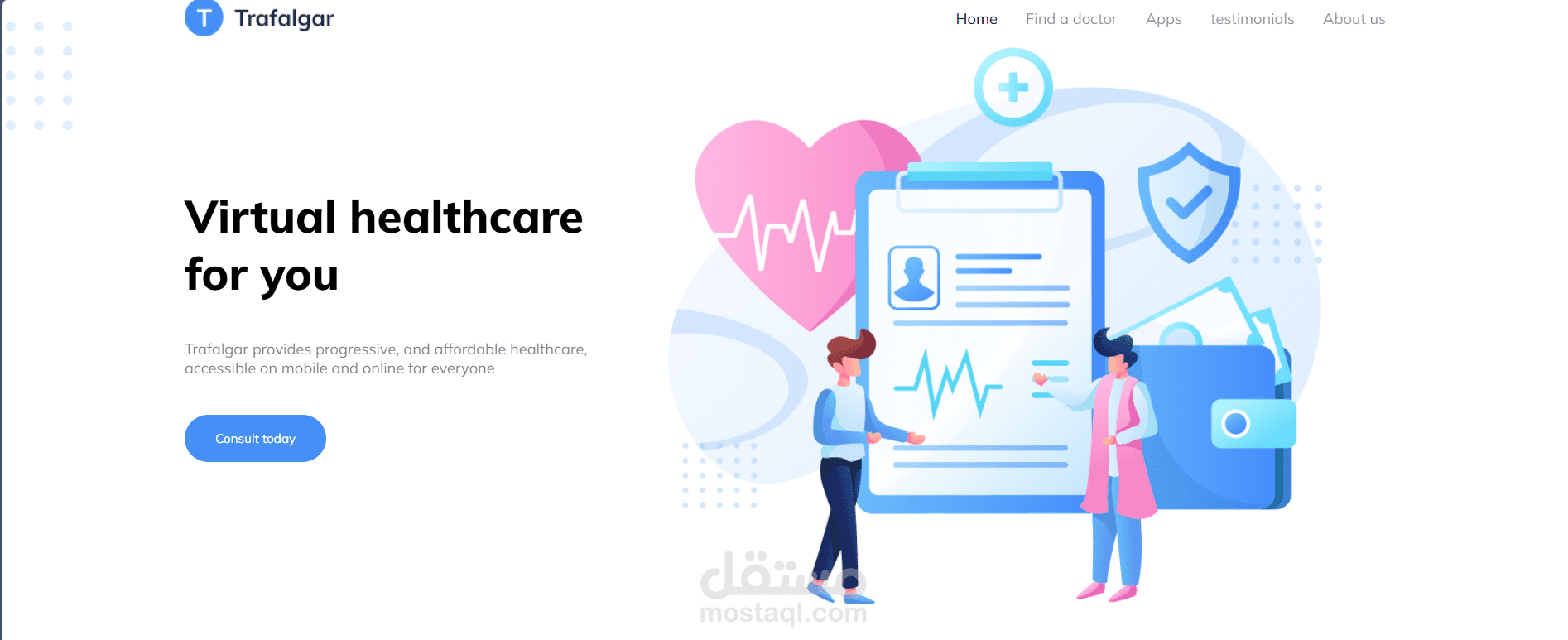 Trafalgar – Responsive Healthcare Landing Page