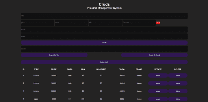 Cruds  (اداره منتجات)