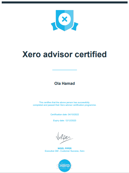 Xero advisor Certified