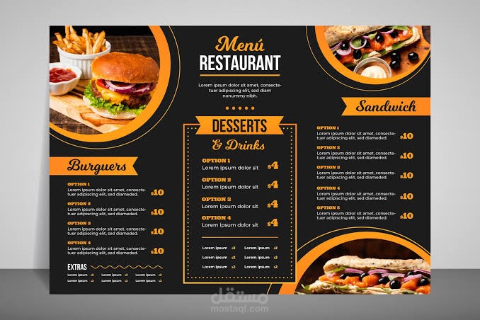 Menu for restaurants