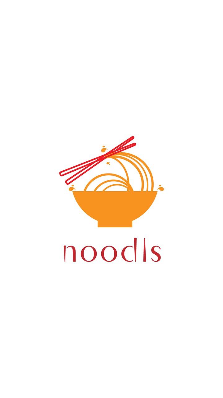 شعار لمزيج عصري من المعكرونة والمكرونة noodles