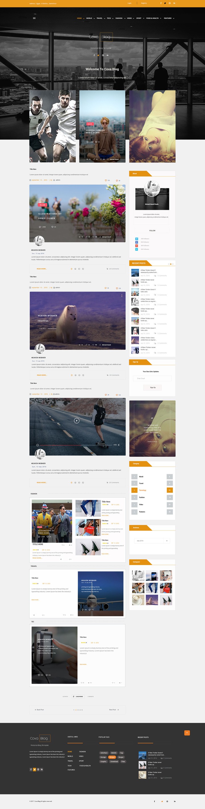 Cova-Blog Psd Template