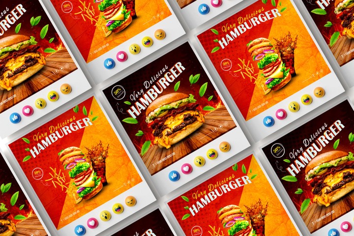 Burger social media ads post