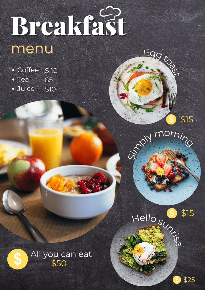 Breakfast menu/قائمة الإفطار