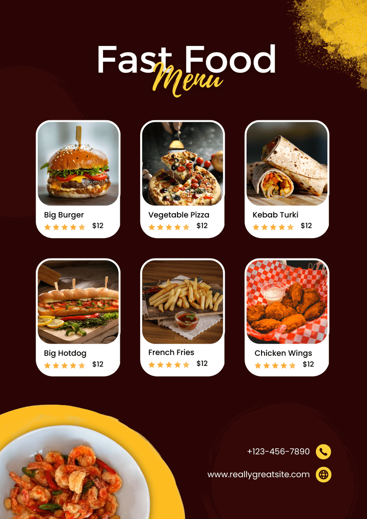 قائمة أكل/Menu