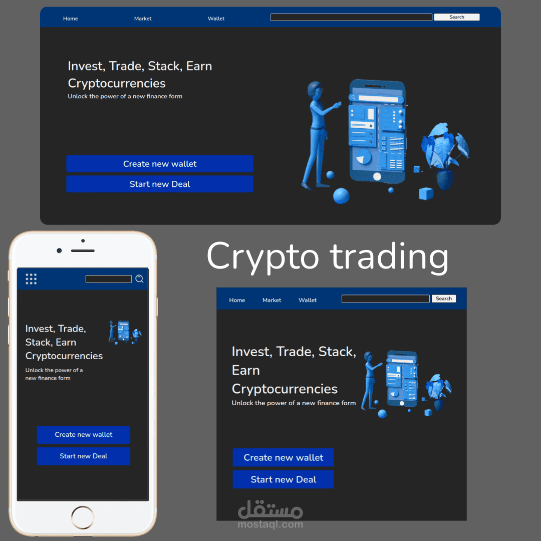 Crypto trading platform landing page