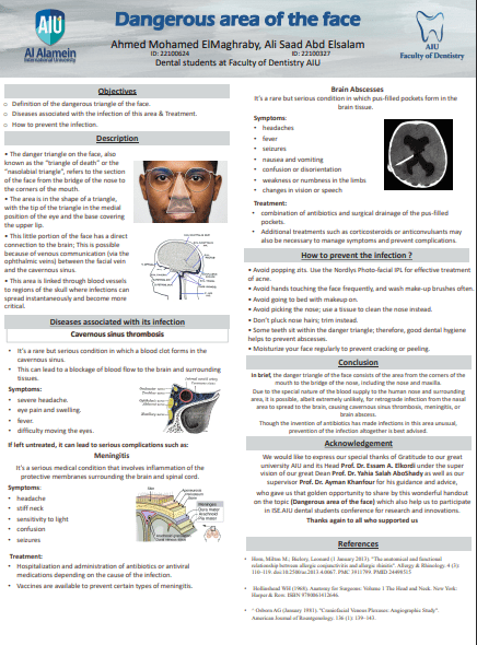 Poster about dangerous area of the face