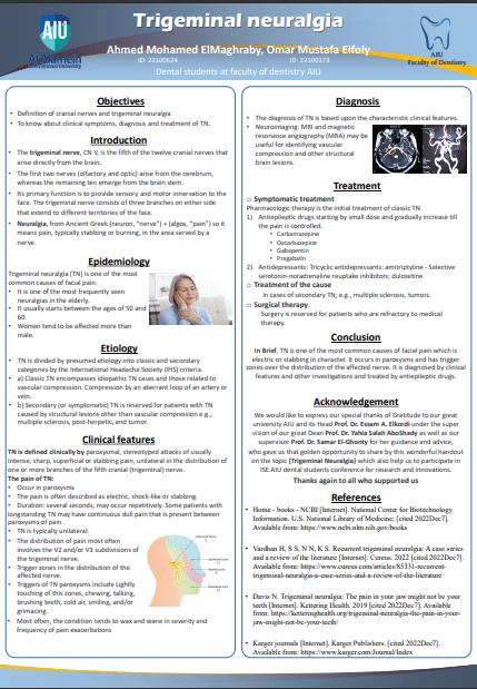 Poster about trigeminal neuralgia