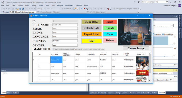 CRUD   (Csharp)  (access-db)