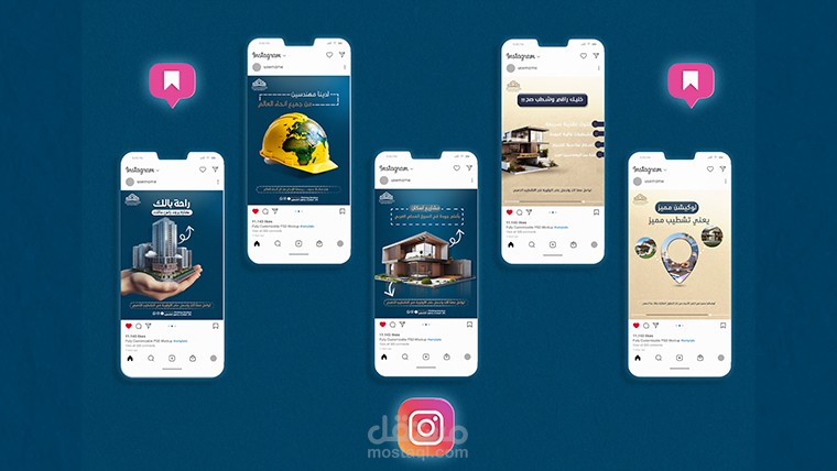 تصميم محتوى سوشيال ميديا لشركة ركن – تصميمات مميزة وجذابة