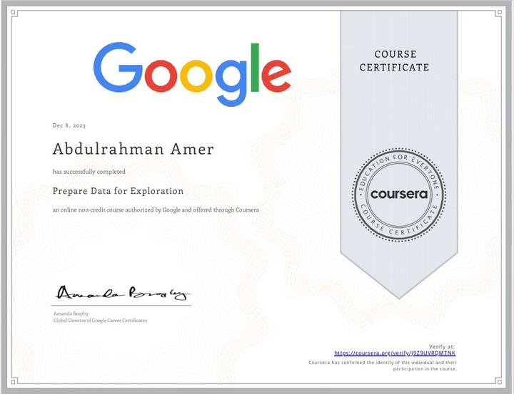 Prepare data for Exploration (Certificate)