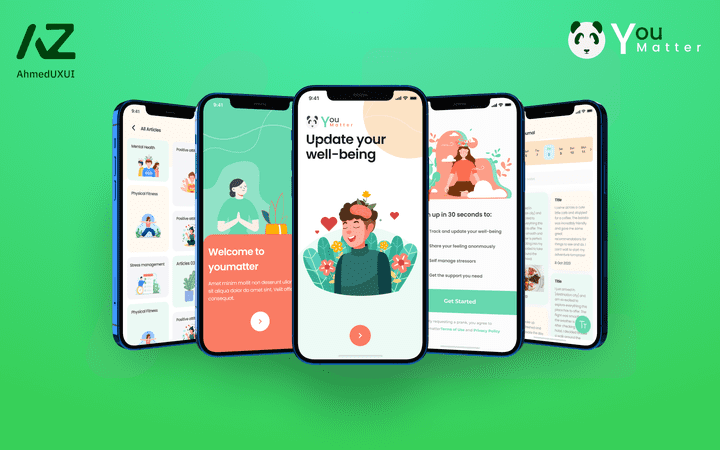 تصميم واجهة وتجربة المستخدم لتطبيق راحة نفسية | UX/UI Design for You Matter App