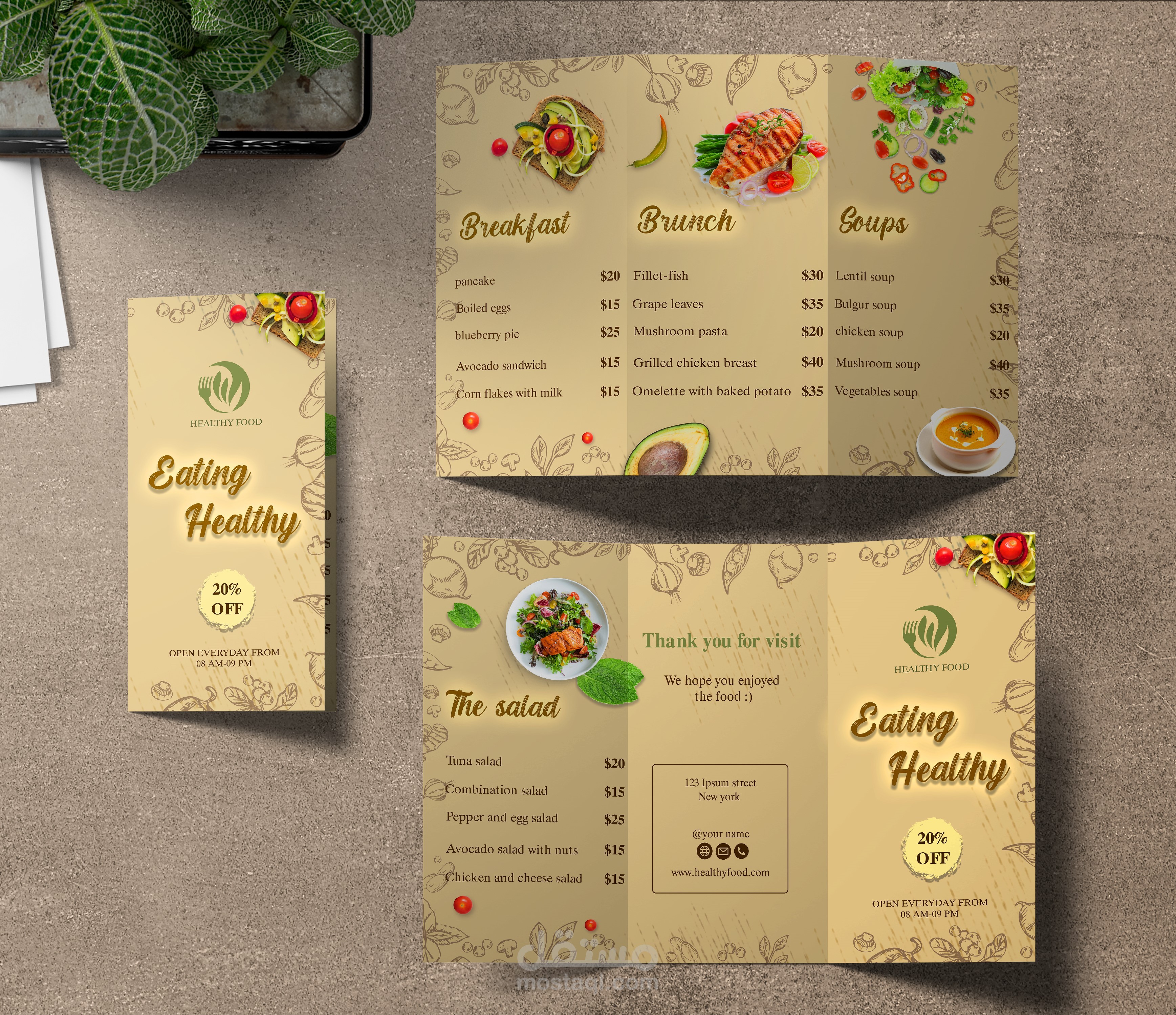 تصميم منيو طعام menu لمطعم .