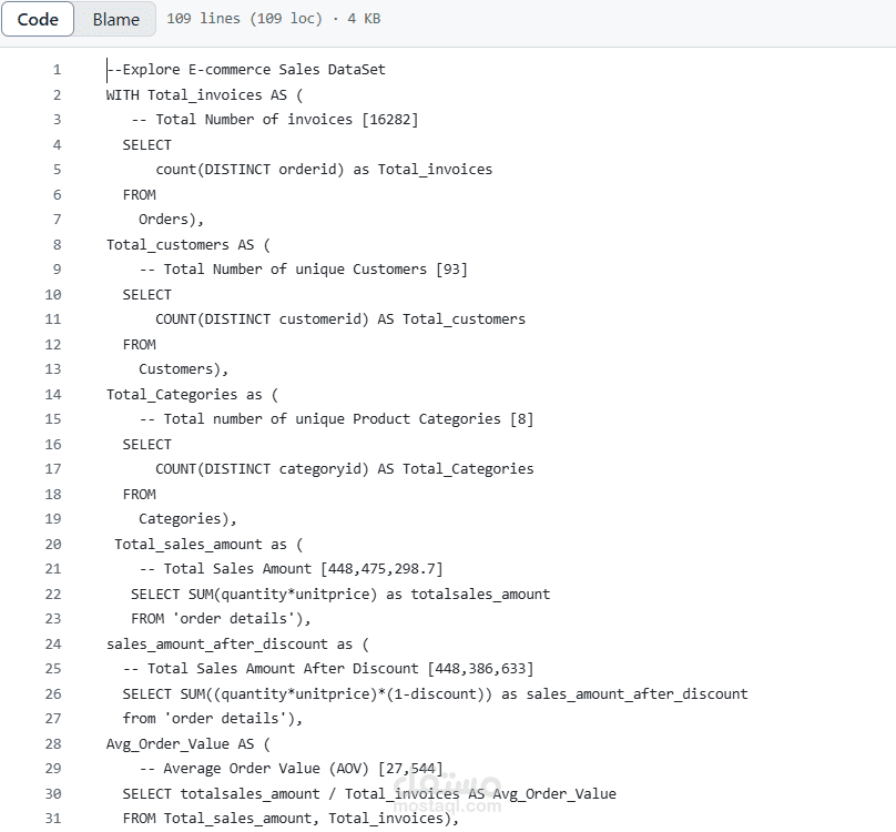 تحليل بيانات لمتجر إلكتروني باستخدام برنامج SQL