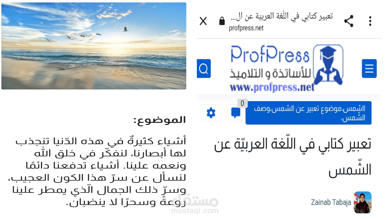 كتاباتي في موقع profpress