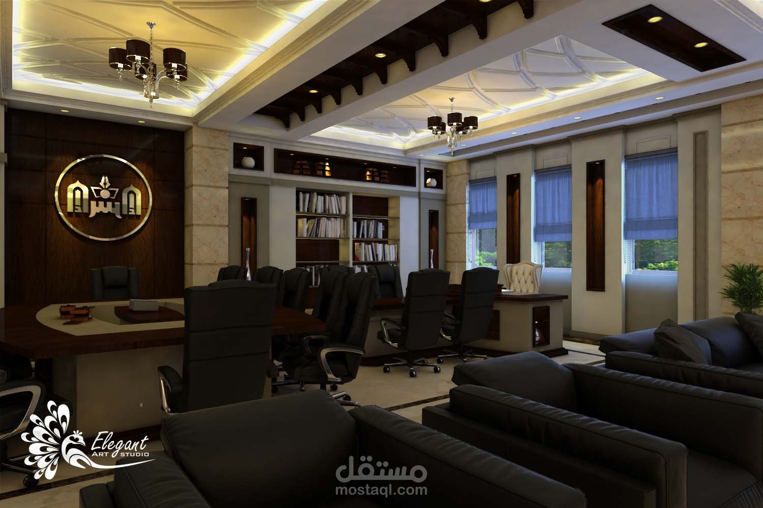 تصميم غرفة رئيس الجامعة ( جامعة الاسراء )