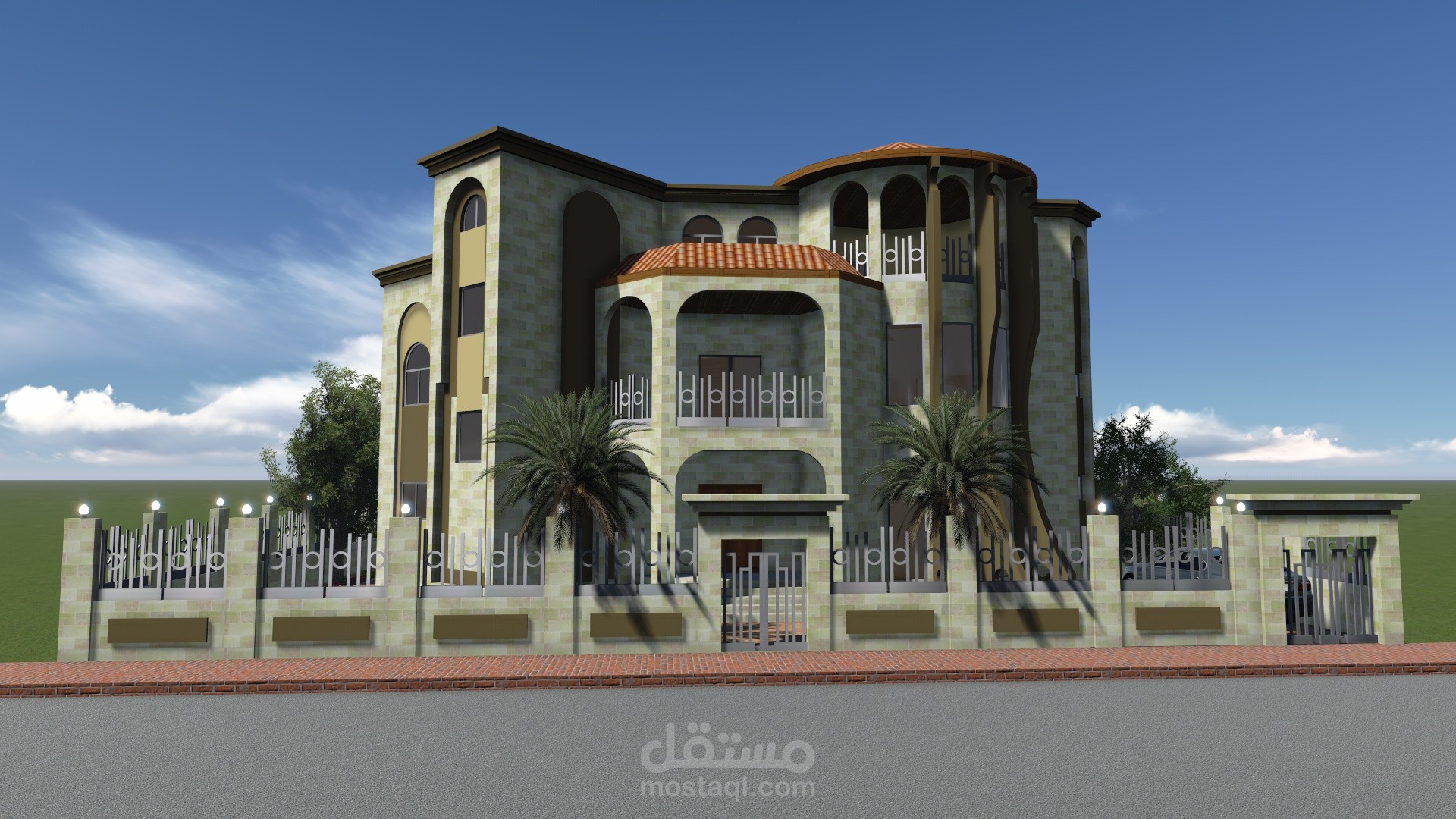 تصميم فلة سكنية طابقين