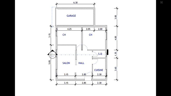 تصميم لمبنى سكني 2D