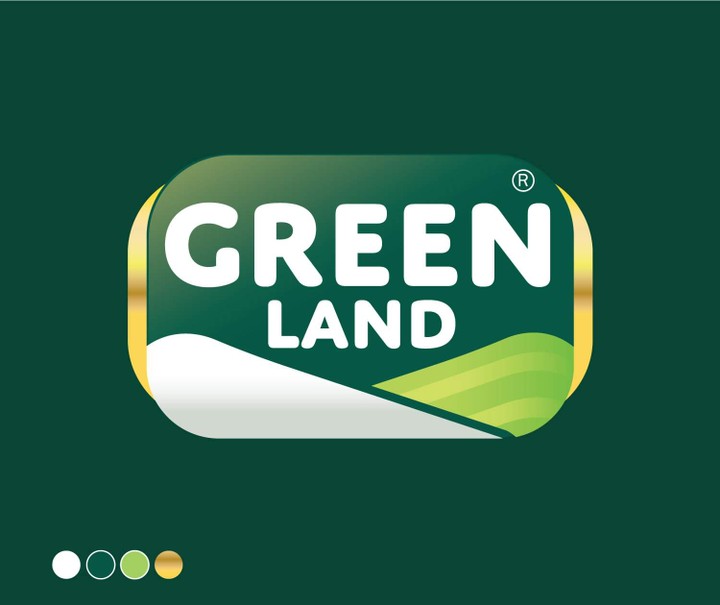 تصميم شعار لشركة أغذية معلبة باسم الأرض الخضراء “ Green land “