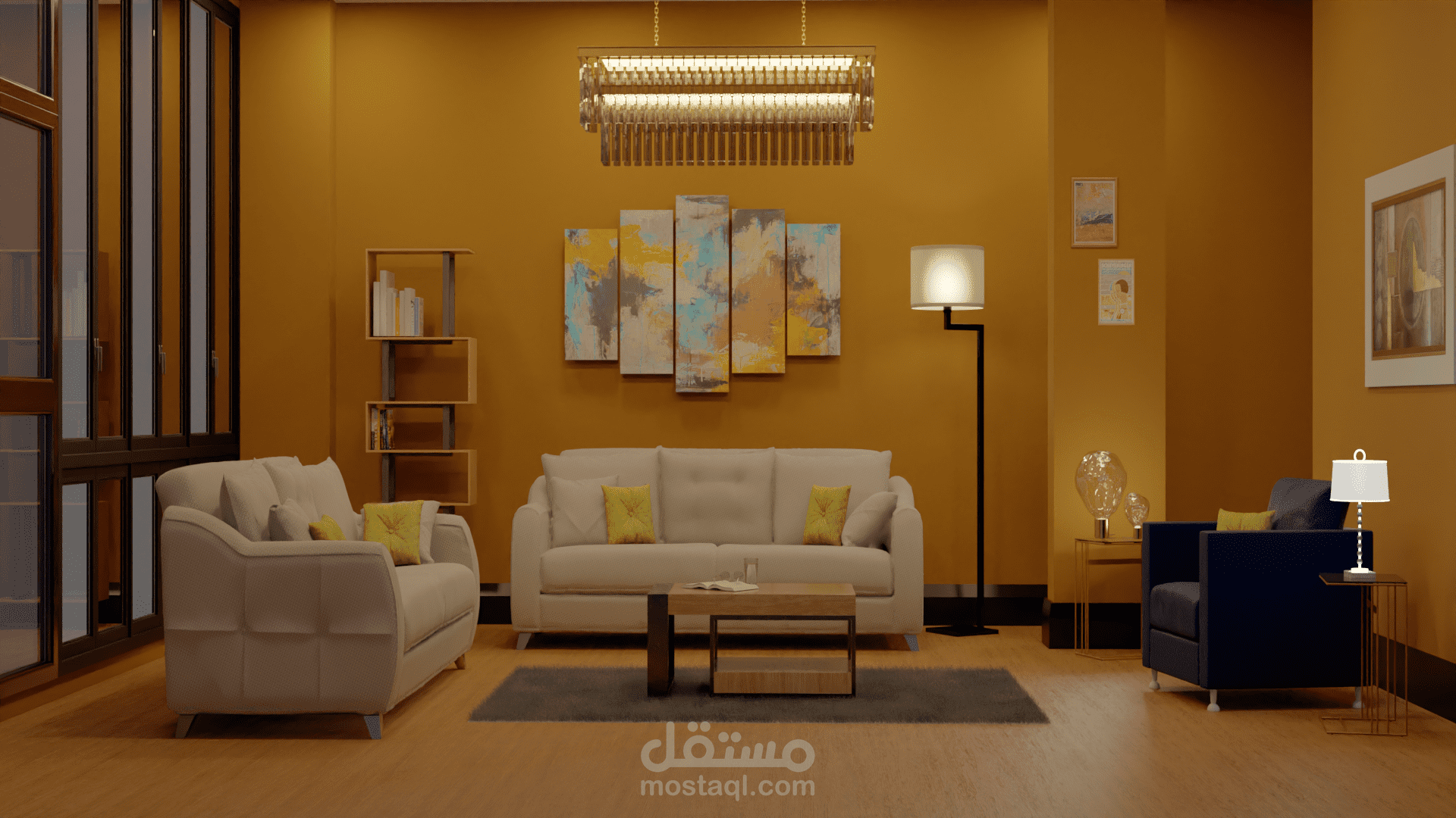 تصميم 3D لغرفة معيشة