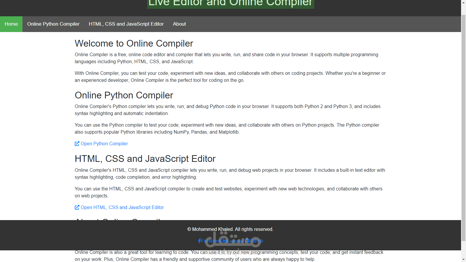 LibeEditor and Online compiler