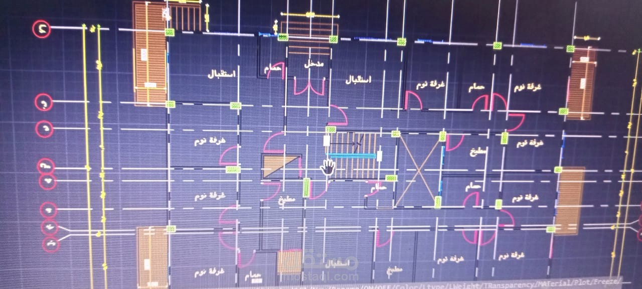 دور اول في اربع شقق تطبيق افقي 2d