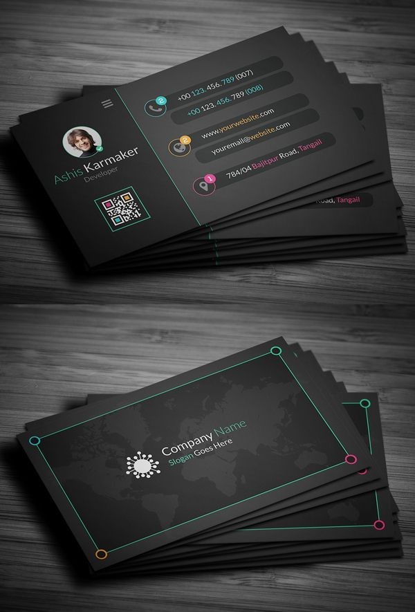 "Black "business card