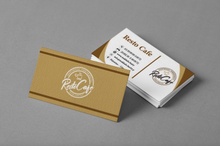 Business card and lined paper