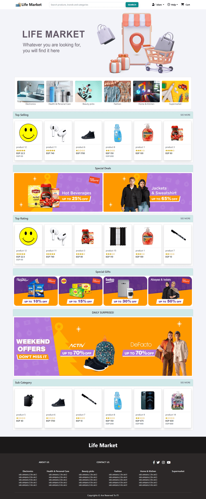 Ecommerce website